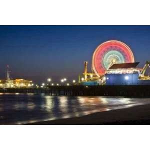  Santa Monica Ferris Wheel on the Boardwalk at Night 