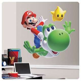 Super Mario Bros Giant Peel And Stick Wall Decal Mario & Yoshi *New 