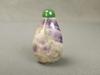 Antique Chinese Hand Carved Amethyst Quartz Snuff Bottle  