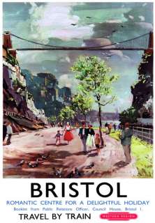 TU72 Vintage Romantic Bristol British Railways Travel Poster Re Print 