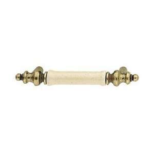   Regency Brass Pull with Oatmeal Almond Ceramic Center Home