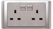 pin switched british socket outlet grey silver et3025 gs