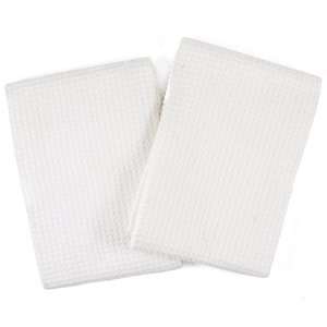   Waffle Weave White Microfiber Kitchen Towel, Set of 2