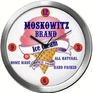  MOSKOWITZ 14 Inch Ice Cream Metal Clock Quartz Movement 