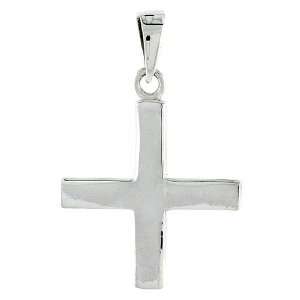   Sterling Silver High Polished Greek Cross, 1 1/8 (28mm) tall Jewelry
