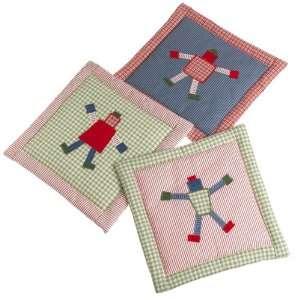  Sumersault Robots Wallhanging   Set of 3 Squares Baby