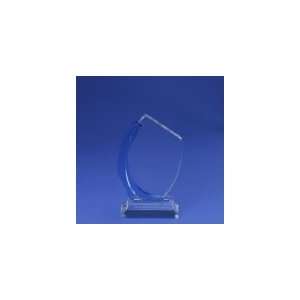  Crystal Light Blue Accent Trophy   Curved Edge Everything 