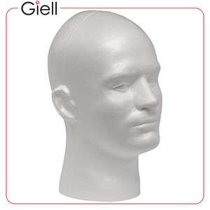 Giell Styrofoam Male Mannequin Wig Head Display Caps Hats Glasses 