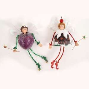  Sugar Plum Fairy & Plum Pudding Festive Hanging Ornaments 