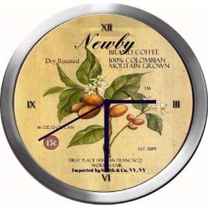  NEWBY 14 Inch Coffee Metal Clock Quartz Movement Kitchen 