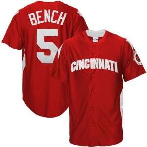   Cincinnati Reds #5 Johnny Bench Red Cooperstown Stance Baseball Jersey