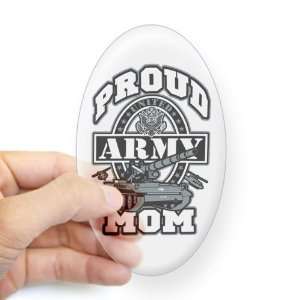  Sticker Clear (Oval) Proud Army Mom Tank 