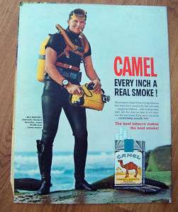 1963 Camel Cigarette Ad Bill Bunton Scuba Diver  