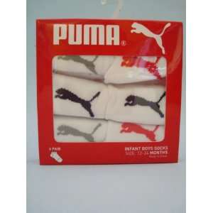   Puma Infant Baby Boys Runner Socks, 6 Pair, Size 12   24 Months Baby