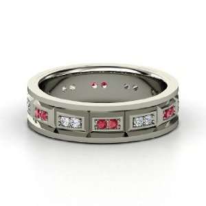  Noahs Ark Ring, Platinum Ring with Ruby & Diamond 