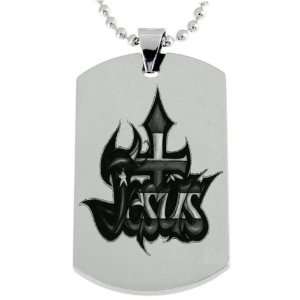  Jesus Style 5 Engraved Dogtag Necklace w/Chain and Giftbox 