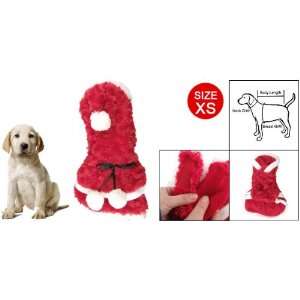 Como White Pom Pom Decor Hook Loop Fastener Red Plush Dog Pet Clothes 