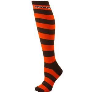   Browns Ladies Orange Brown Striped Rugby Socks