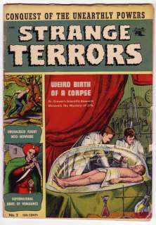STRANGE TERRORS # 2 St. John 1952 CORPSE IN GLASS TUBE  