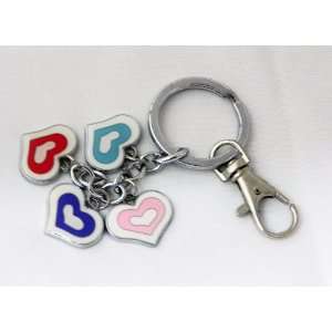 com 4 Colors Heart Shape Strap, Keychain, a Set of 2 Pieces, Limited 