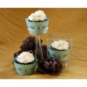 Customized Monogram Cupcake Wrappers (23 Colors) Kitchen 