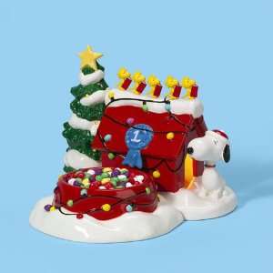   Piece Snoopys Dog House Christmas Candy Dish #59111