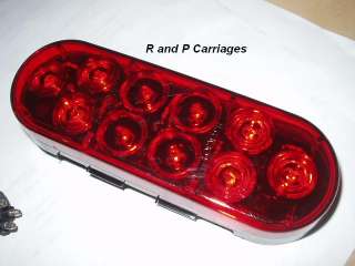 LED Light Oval Stop Turn Tail Red Red Grommet  