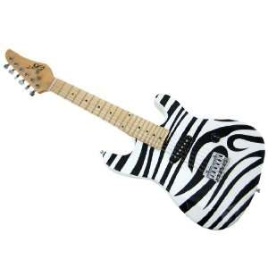  Zebra Striped Electric Guitar W/ Accesories Strat Style 