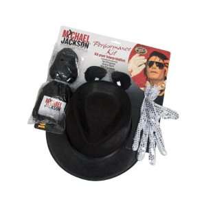  Michael Jackson Costume Accessory Kit with Wig, Hat, Glove 