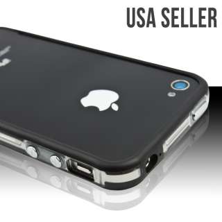 new iphone 4 4s case black bumper clear side  price $ 4 95 