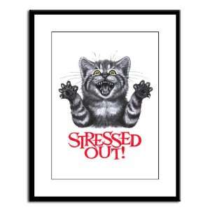  Large Framed Print Stressed Out Cat 