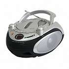 Silver Naxa NPB 245 Portable Boombox CD Player & Amp + AM/FM Radio
