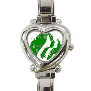 New Girl Scouts Green Heart Italian Charm Watch  