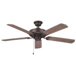 All Weather Collection 52 Aged Bronze Ceiling Fan with Weathered Oak 