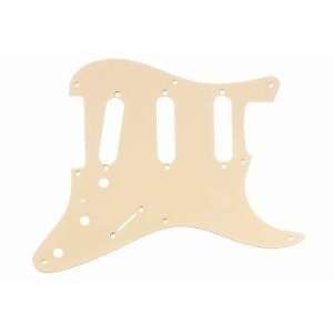  Strat Pickguard Cream 1 ply 8 Holes Musical Instruments