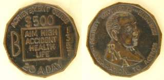 Token $500, Consolidated Ins. C0., PMA c, 1960s  