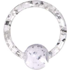  14 Gauge Clear Glitter Ball Captive Ring Jewelry