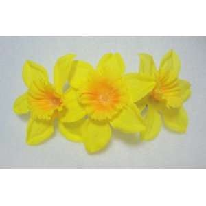    NEW Bright Yellow Daffodil Hair Flower Clip, Limited. Beauty
