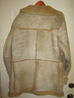 Mens Camel Shearling Sheepskin Marlboro Man Western Style Coat by Bert 