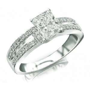  Princess Cut / Shape Split Shank Contemporary Engagement Ring Jewelry
