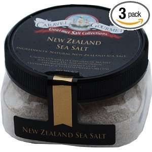 Caravel Gourmet Sea Salt Fine, New Zealand, 4 Ounce (Pack of 3 
