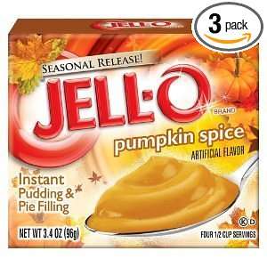   Instant Pudding & Pie Filling, Pumpkin, 3.4 Ounce Boxes (Pack of 3