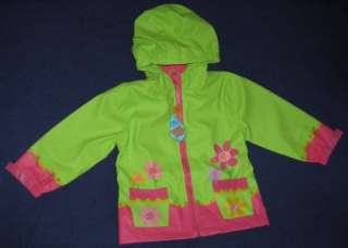 Toddlers Stephen Joseph Flower Raincoat Green Size 3T  