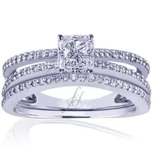  1.25 Ct Radiant Cut Diamond Split Band Engagement Wedding 