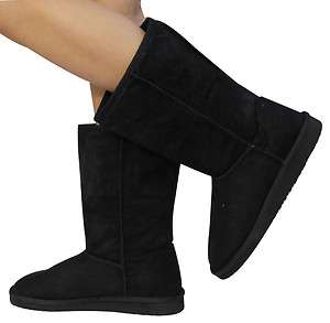 Black Comfort Suede Fur Mid  Calf SODA Soong Size 5.5 10  