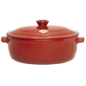    6.3 Quart Flame Oval Glossy Stew Pot in Red
