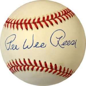  Pee Wee Reese Autographed Baseball   James Spence Sports 