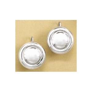  Sterling Silver Earrings   .625 inch tall Button Jewelry