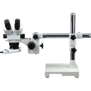 Boom Stand Binocular Zoom Stereo Microscope 5x~80x + 54LED Light 