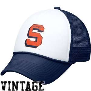Nike Syracuse Orange White Navy Blue Vault Mesh Adjustable Trucker Hat 